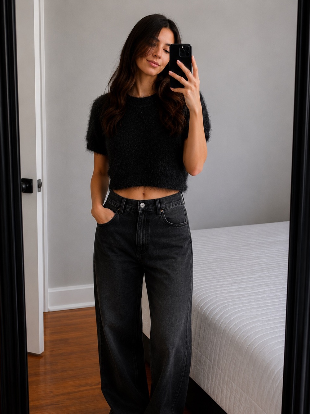 Iris Fuzzy cropped shirt S
